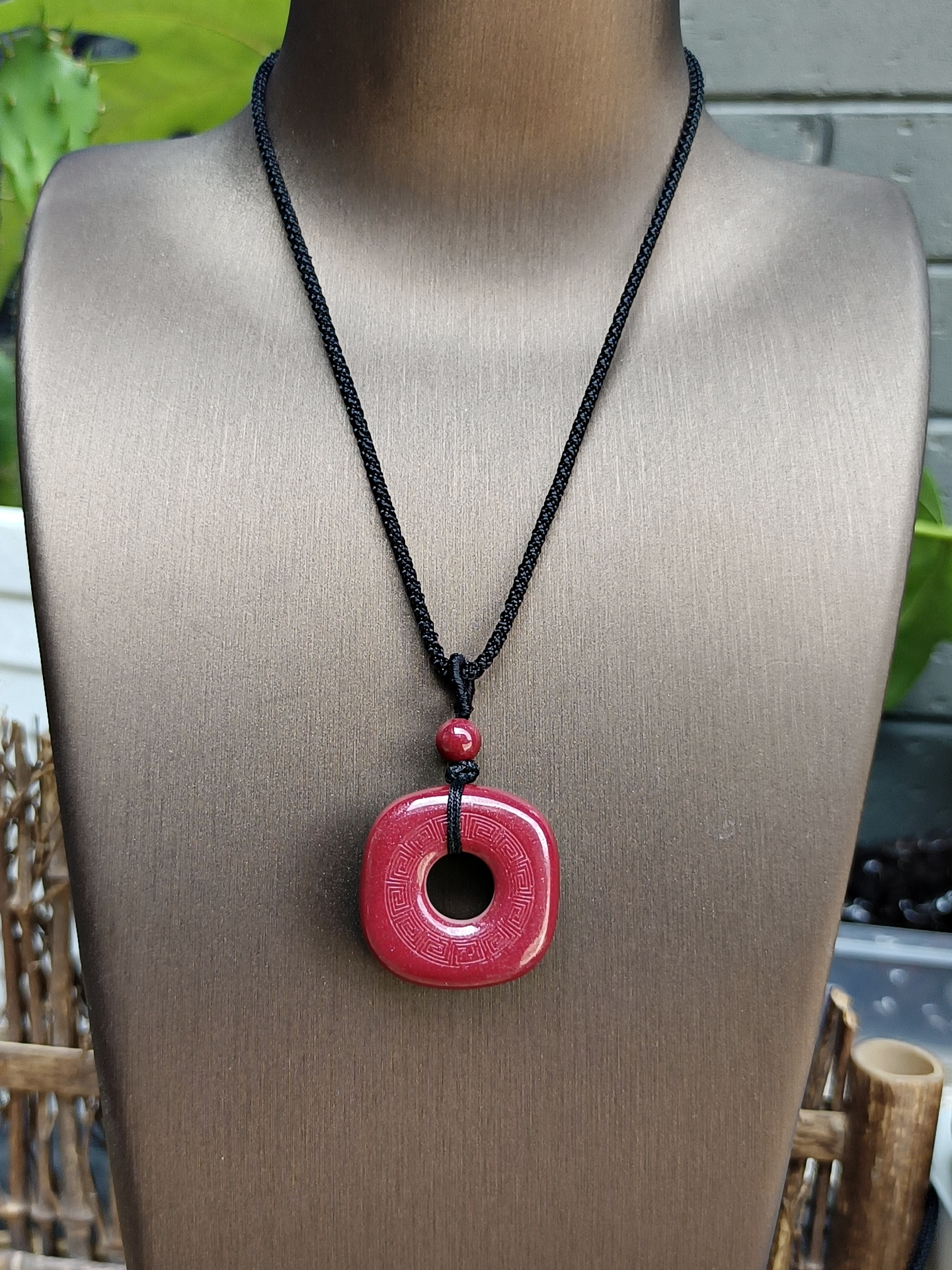 含辰砂工艺品辰砂紫砂扣吊坠