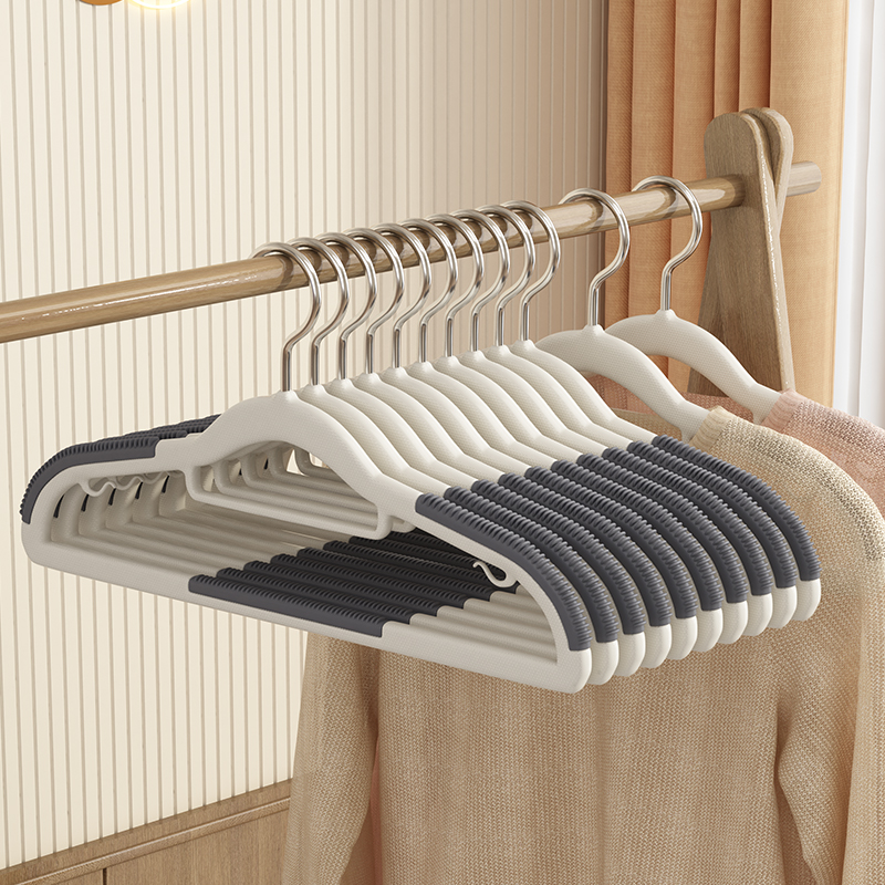 衣架无痕防滑衣撑加粗加厚加硬植绒晾衣柜衣服不起包加宽家用生活