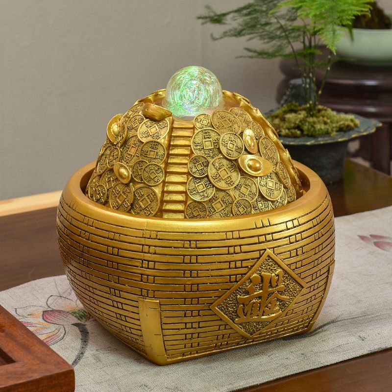 日进流水摆件轮循环水摆件店铺开业礼品滚滚葫芦摆放招柴装饰客厅