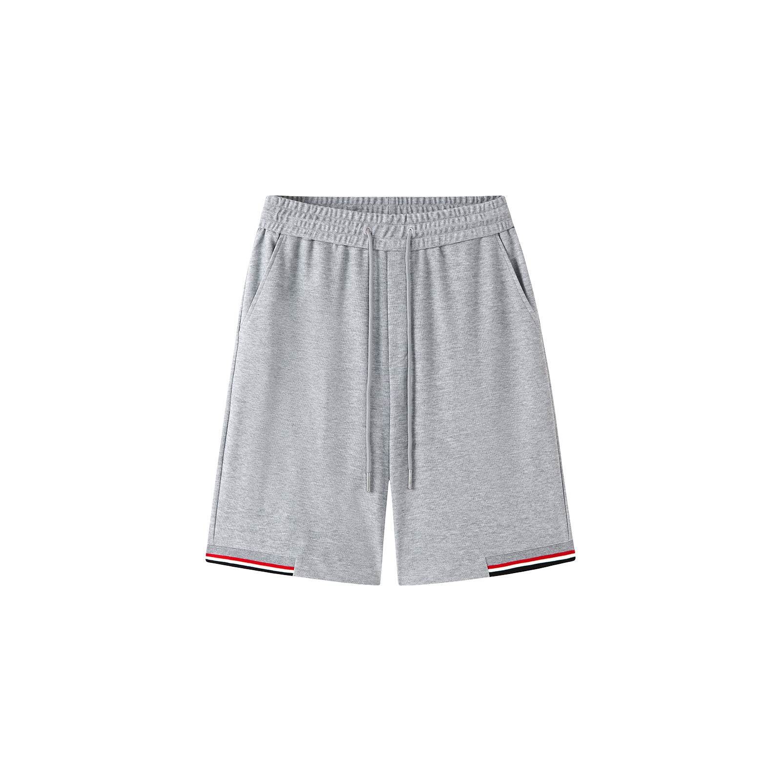 撞色拼接螺纹短裤本白l码（不可退换）