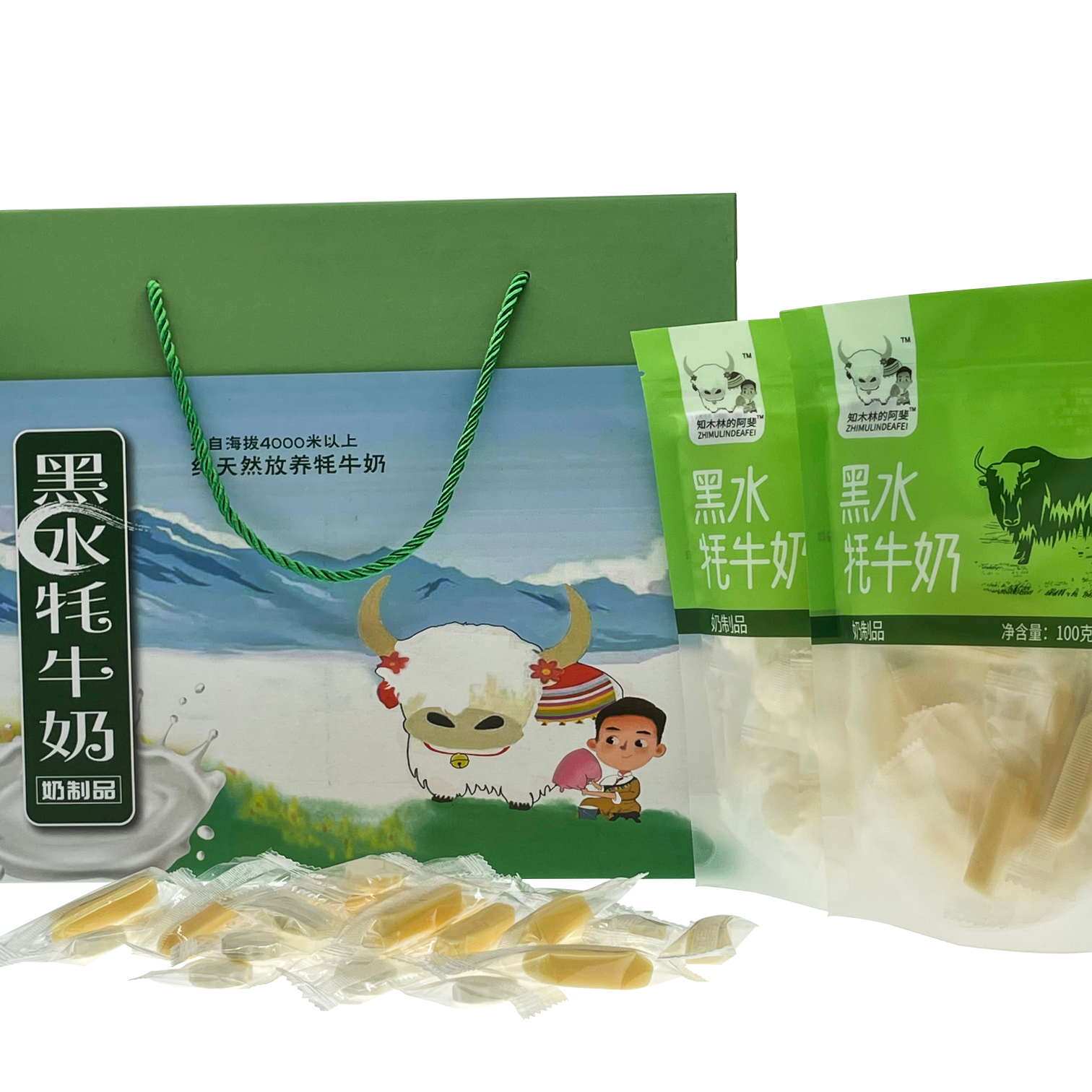 黑水县高山散养牦牛奶制品 高钙奶条奶片