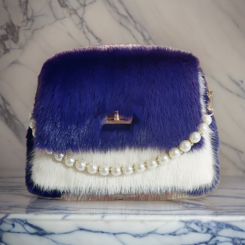 复古时尚毛毛派克@直播间介绍私拍不发蓝色冬季保暖女士肩包洋气