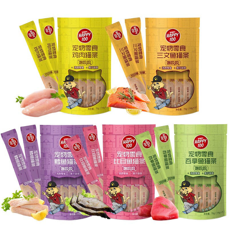 【整整100支】顽皮猫条噜吸吸成幼猫咪零食严选宠物撸猫湿粮包