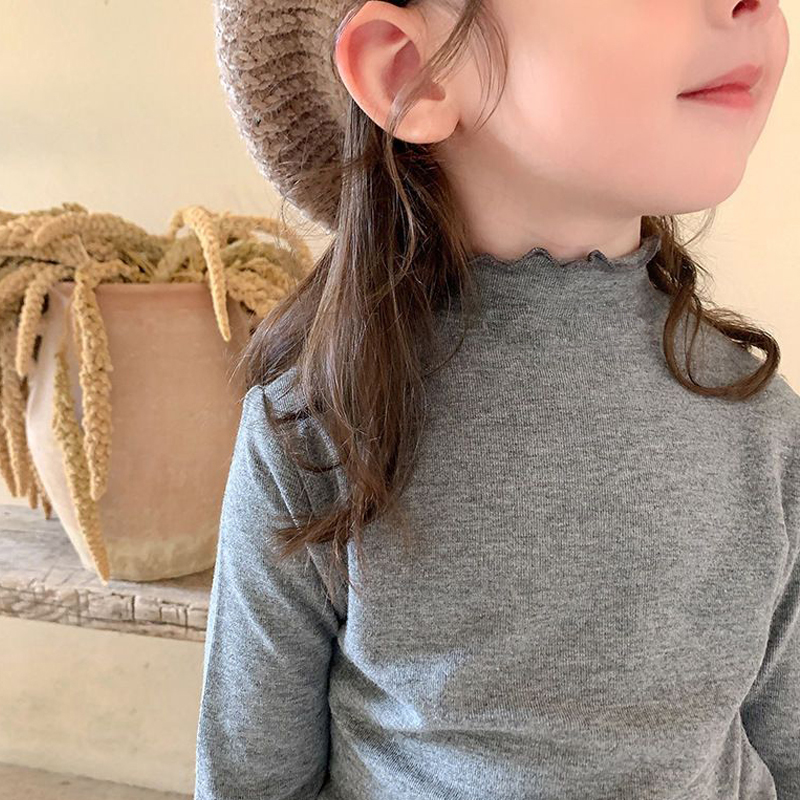 2025新款女童打底衫德绒春秋薄款宝宝儿童半高领中小童长袖t恤