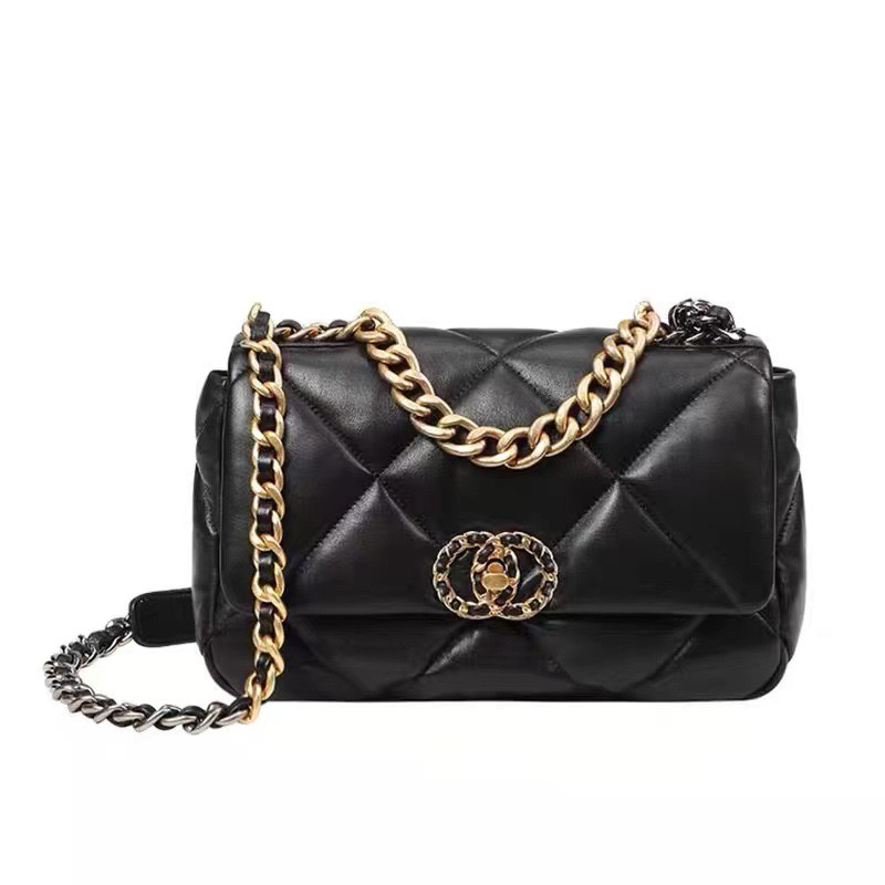 【包大师】香19包包19bag黑金小号斜挎包手提包