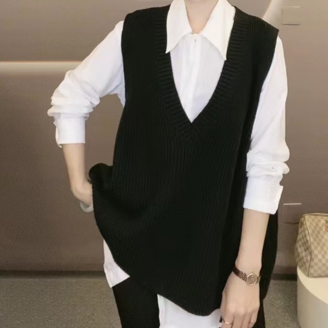 芮欧琨RealQueen【宽松系列】6559品质百搭宽松版马夹背心