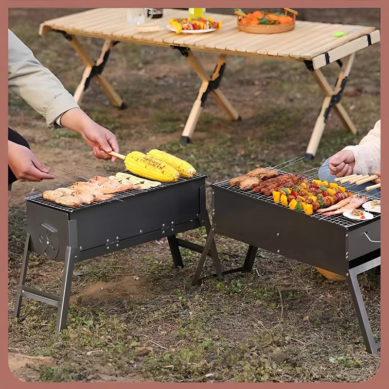 【碳钢烤炉b】.多款可选加厚便携式耐用折叠式免安装聚餐便捷碳烤炉