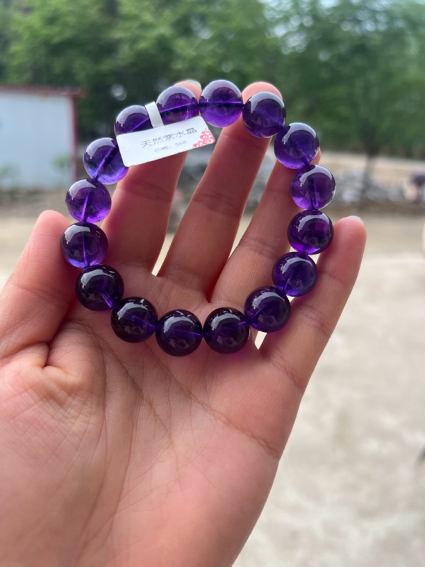 乌拉圭天然紫水晶手串，男女同款