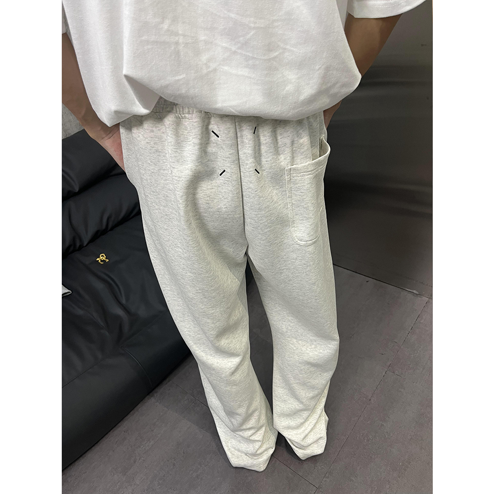 chements秋冬保暖弯刀裤男宽松直筒加绒卫裤休闲运动灰色长裤女潮