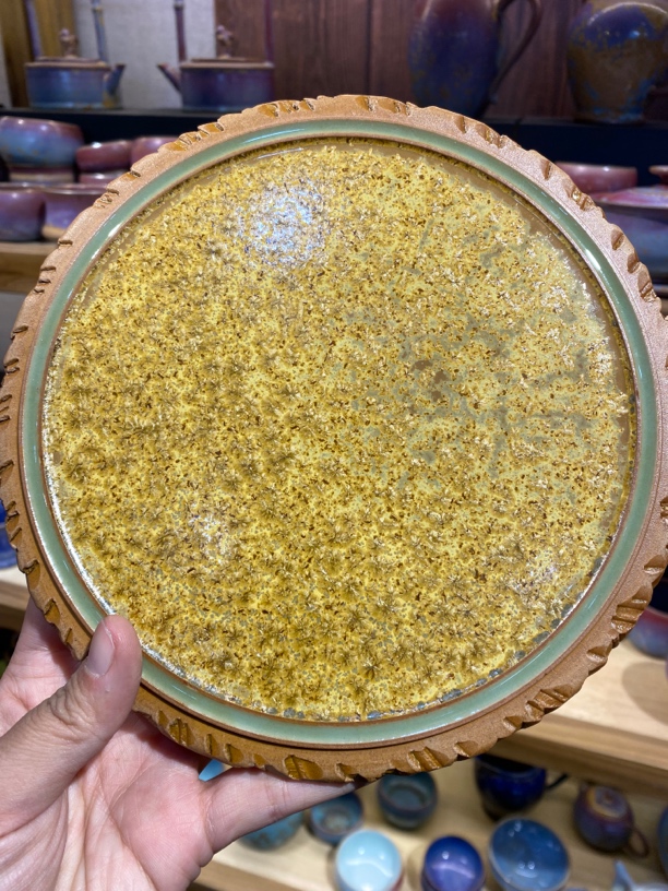 干泡台茶盘  纯手工  黄金釉