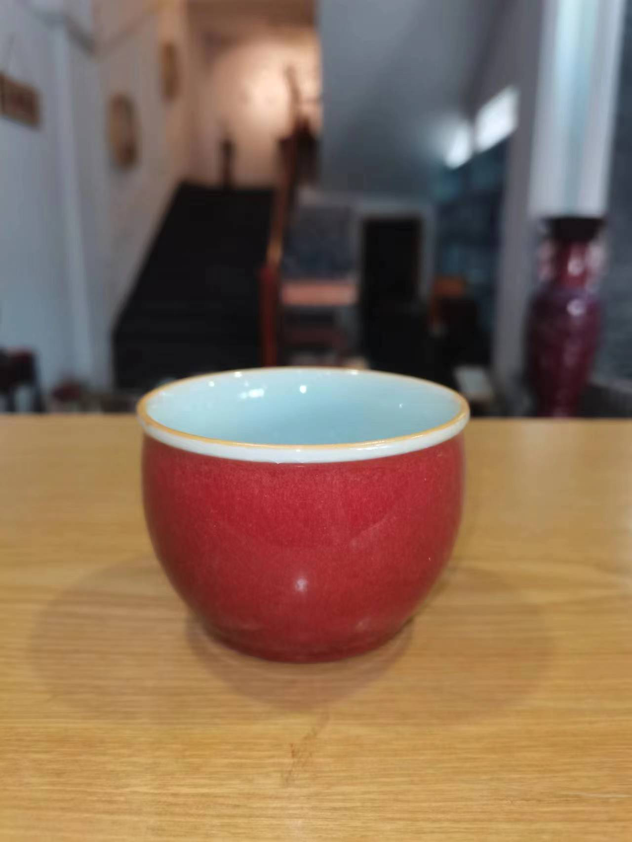 钧红 风水缸杯主人杯150毫升。口径7.7*高5.6cm左右