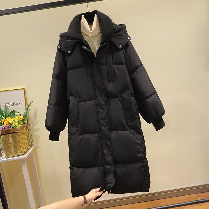 时尚款羽绒衣加厚羽绒服女中长款过膝显瘦面包服棉衣洋气韩系小众