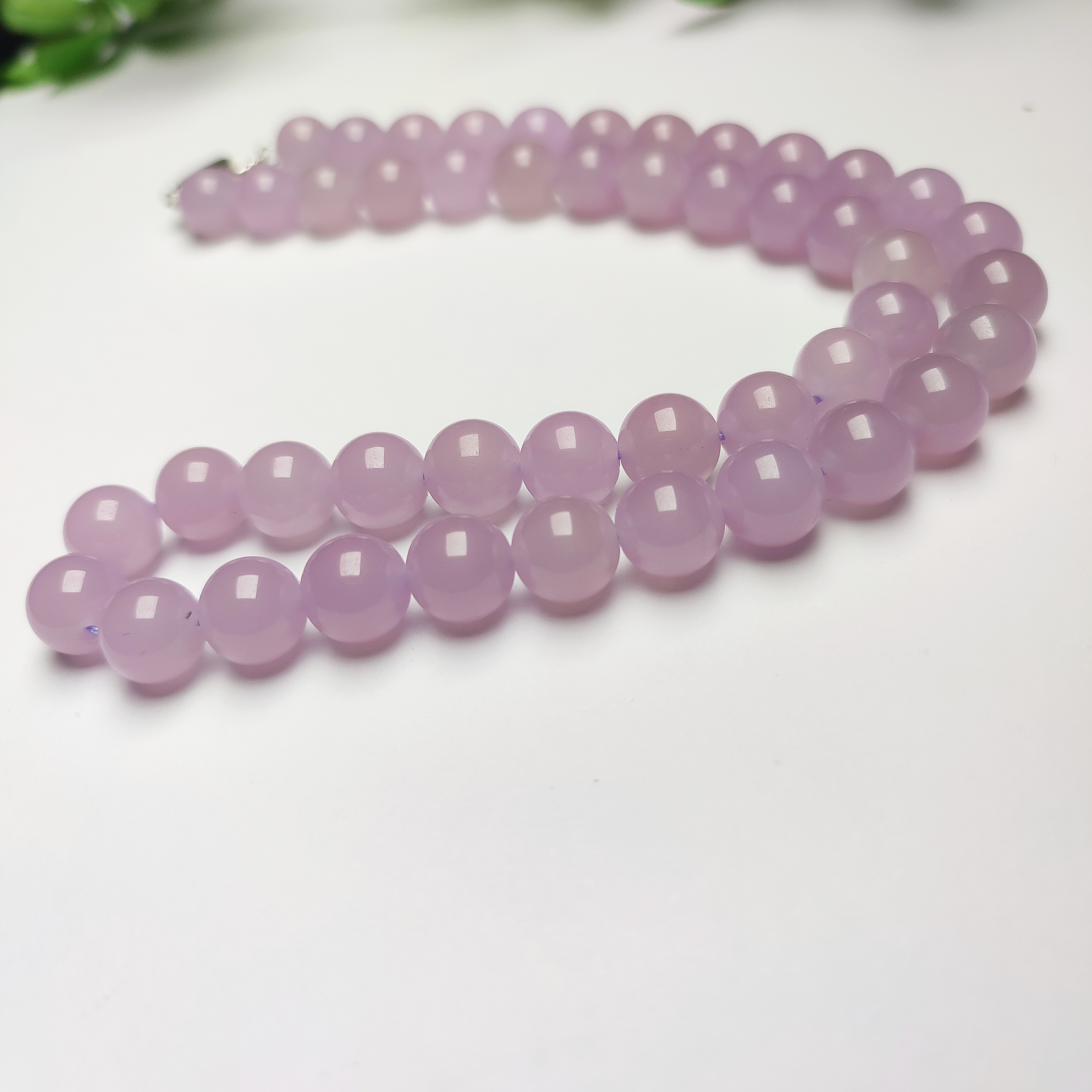 BM448精美冰霞玉紫色卡10mm项链