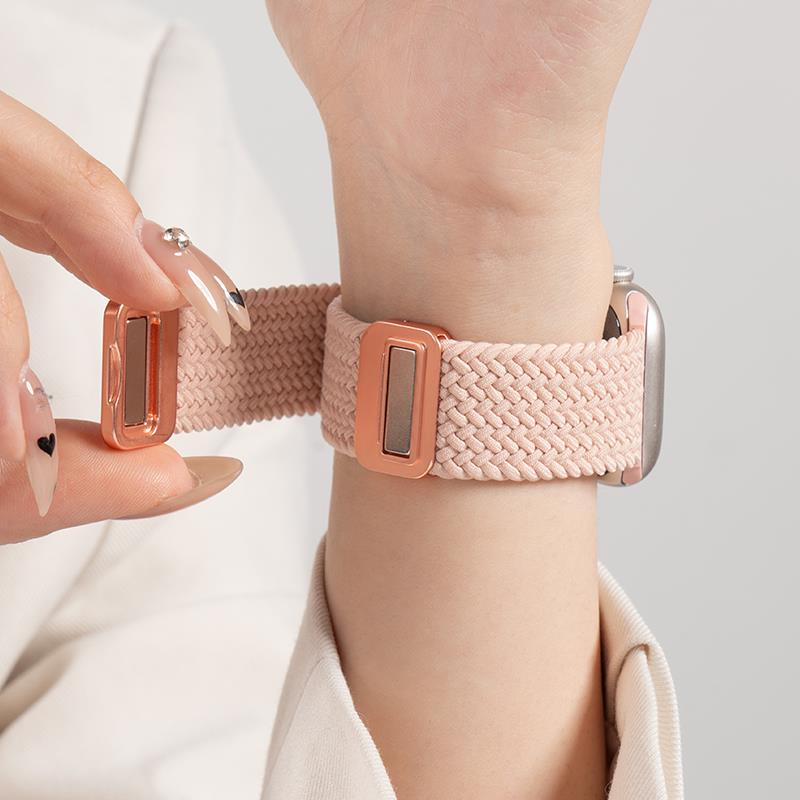 适用S8表带S9苹果手表applewatch9时尚S7编织7磁吸S6新款5代SE4/3