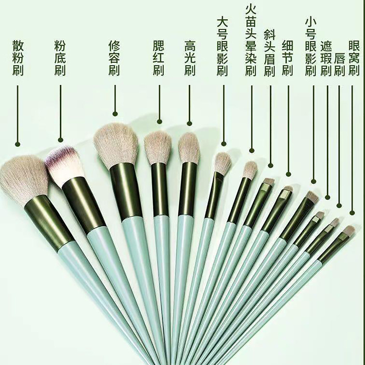 十三支四季青化妆刷套装便携化妆刷眼影刷化妆超柔软散粉腮红刷