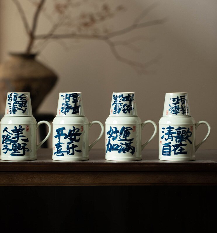 手写小暖壶中式大容量水杯凉水壶家用焖茶壶功夫茶具陶瓷泡茶杯