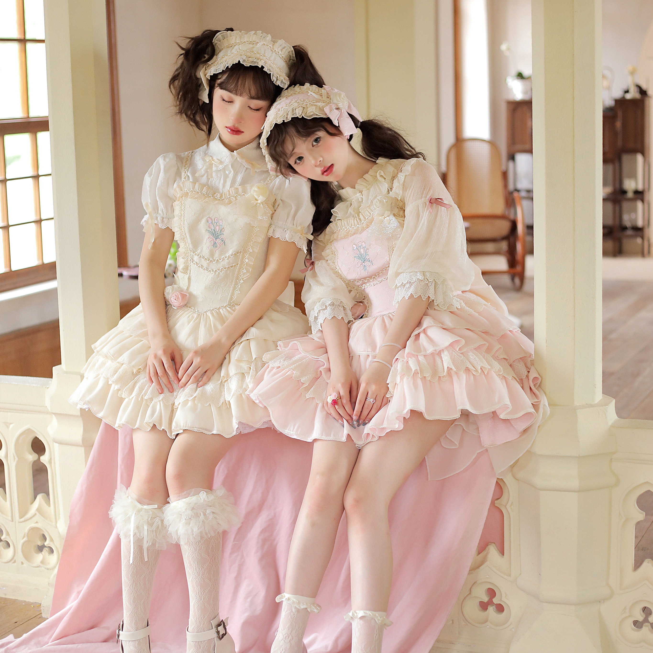 晚安郁金香【现货】洛丽塔jsk 原创正品 芭蕾风wawao晚安熊lolita