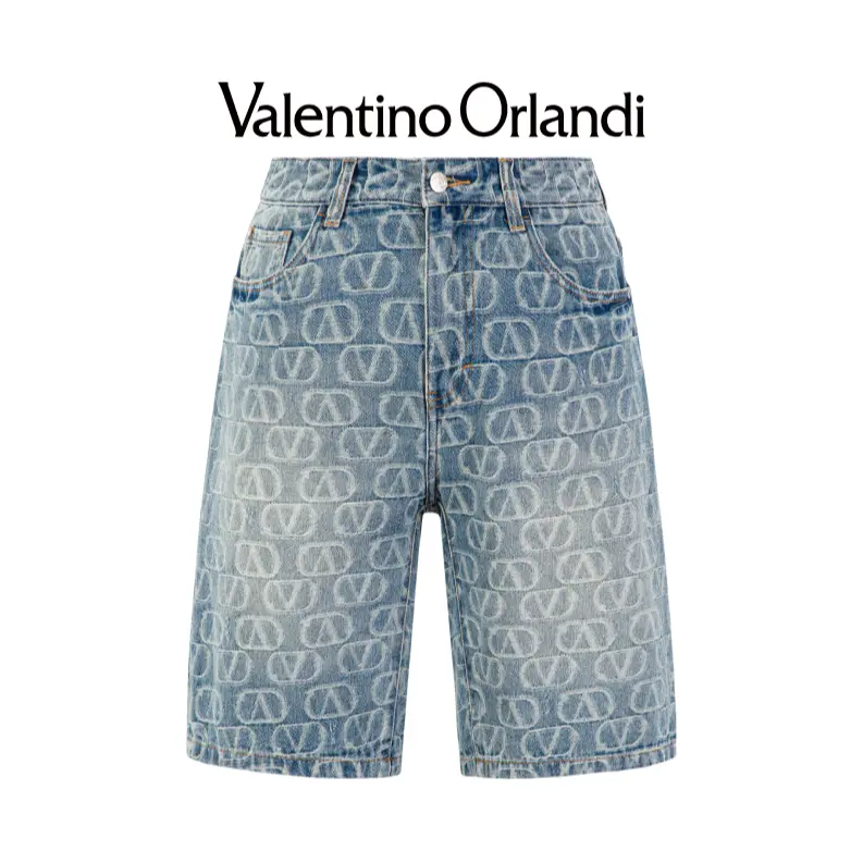 VALENTINO ORLANDI/华伦天奴.奥兰迪男士时尚百搭印花牛仔短裤