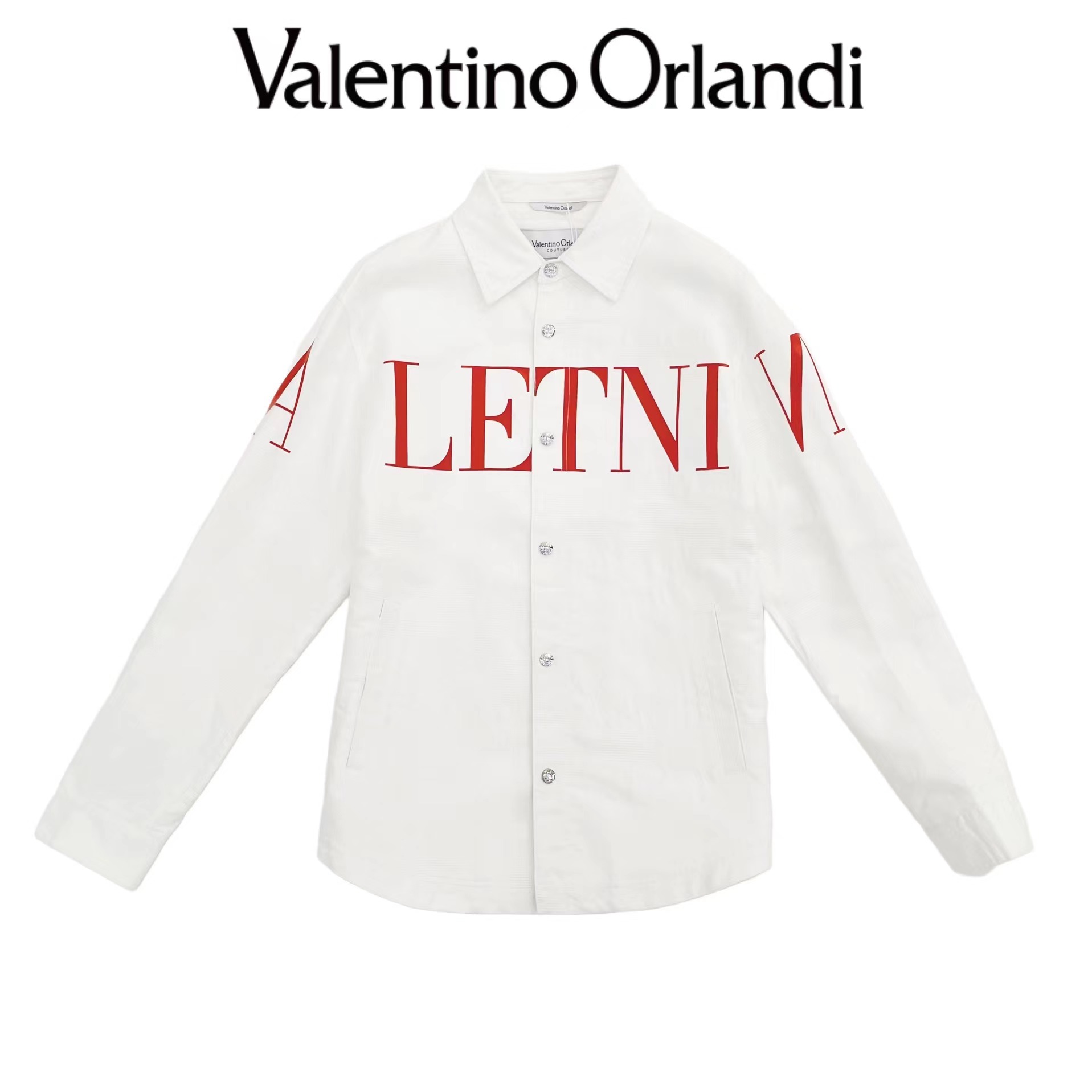 ValentinoOrlandi男装 秋季男士时尚休闲宽松印花翻领百搭外套