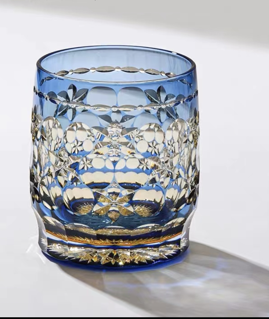 玉舞切子江户切子手工威士忌洋酒杯高端水晶玻璃礼物伴手礼闻香