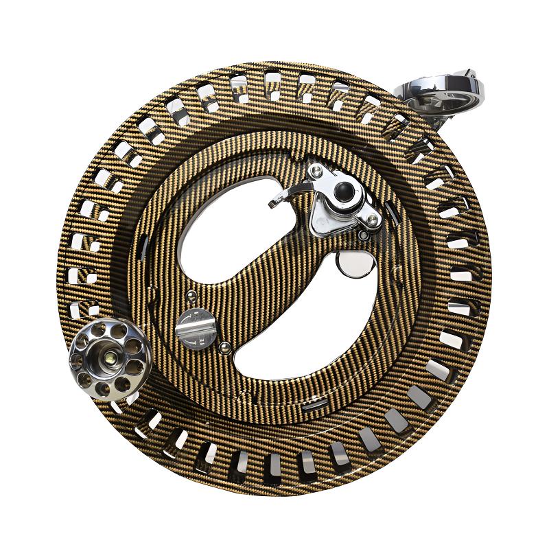 万和金色碳纹合金风筝轮成人专业风筝轮全功能结实耐用钓鲢鳙