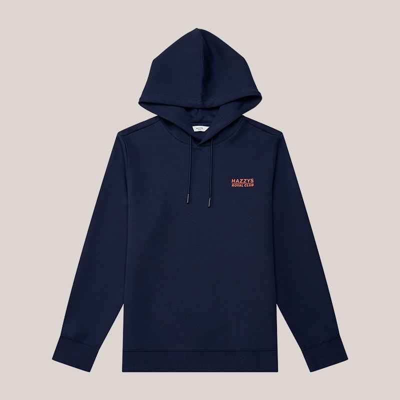 Hazzys秋冬季男士潮流英标百搭雪山时尚休闲圆领套头连帽舒适卫衣