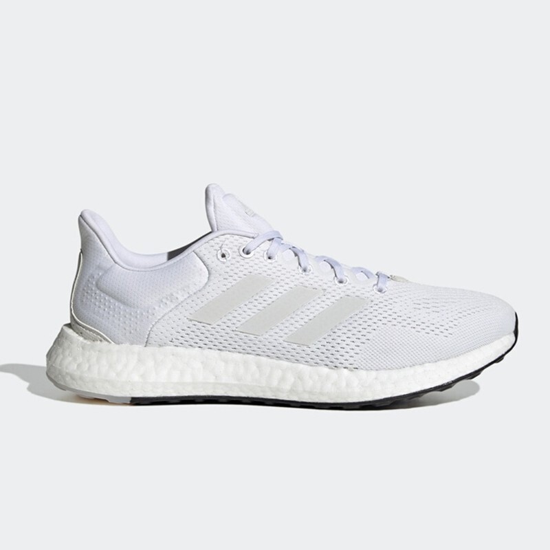 adidas Pure Boost 21防滑耐磨低帮跑步鞋男女同款白色GY5094