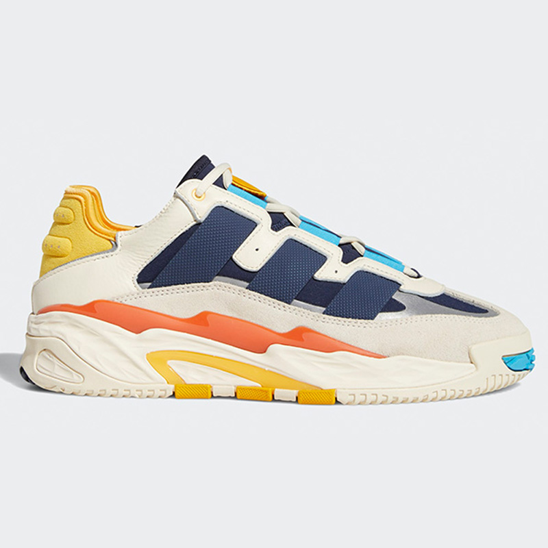 adidas 减震防滑耐磨低帮运动休闲鞋男女同款蓝白黄FV4842