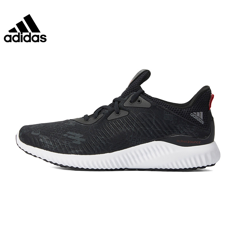 adidas Alphabounce 1防滑低帮跑步鞋男女同款黑灰GZ8990