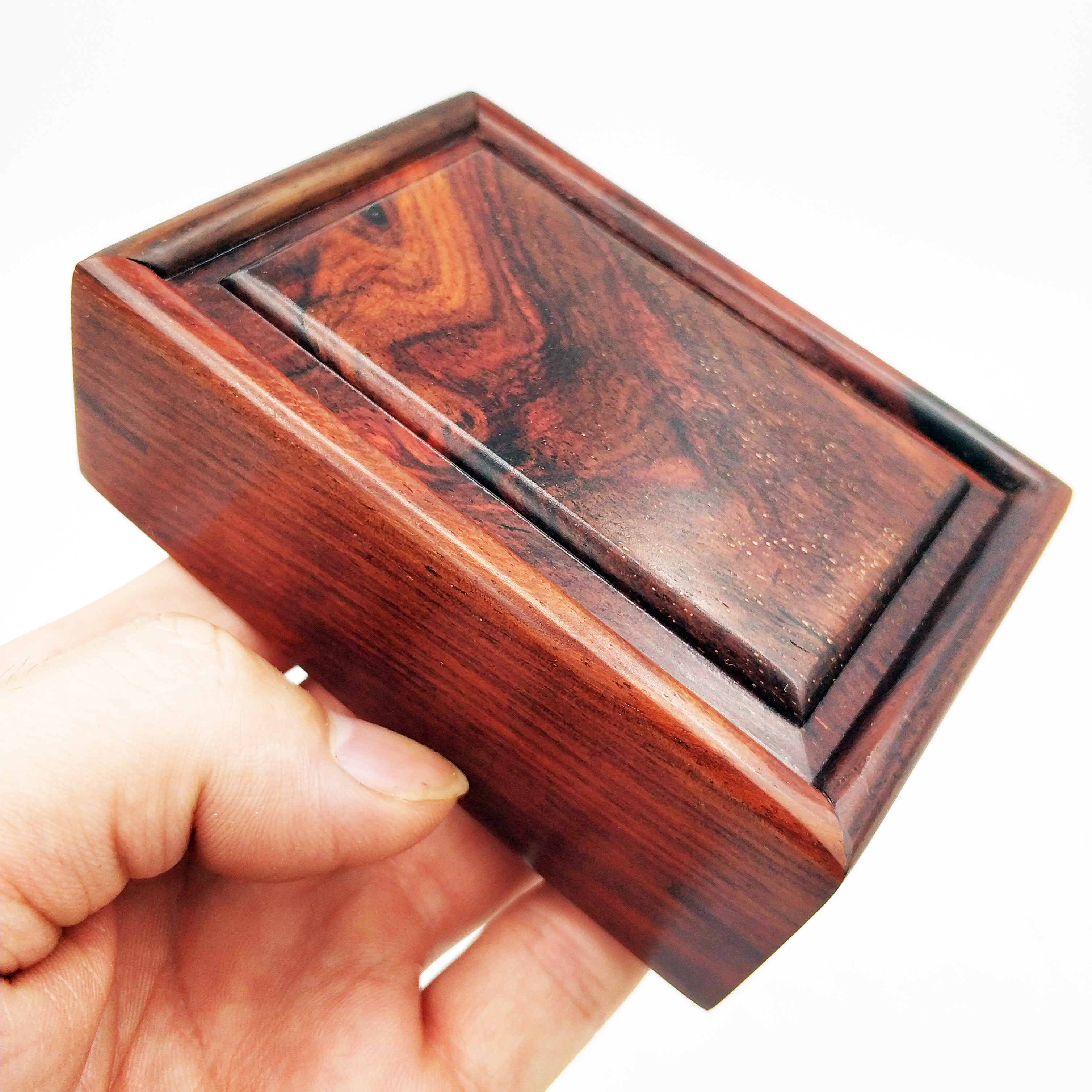 大红酸枝（限量独板）小木盒抽拉盖收纳盒定制预定9-7-5厘米