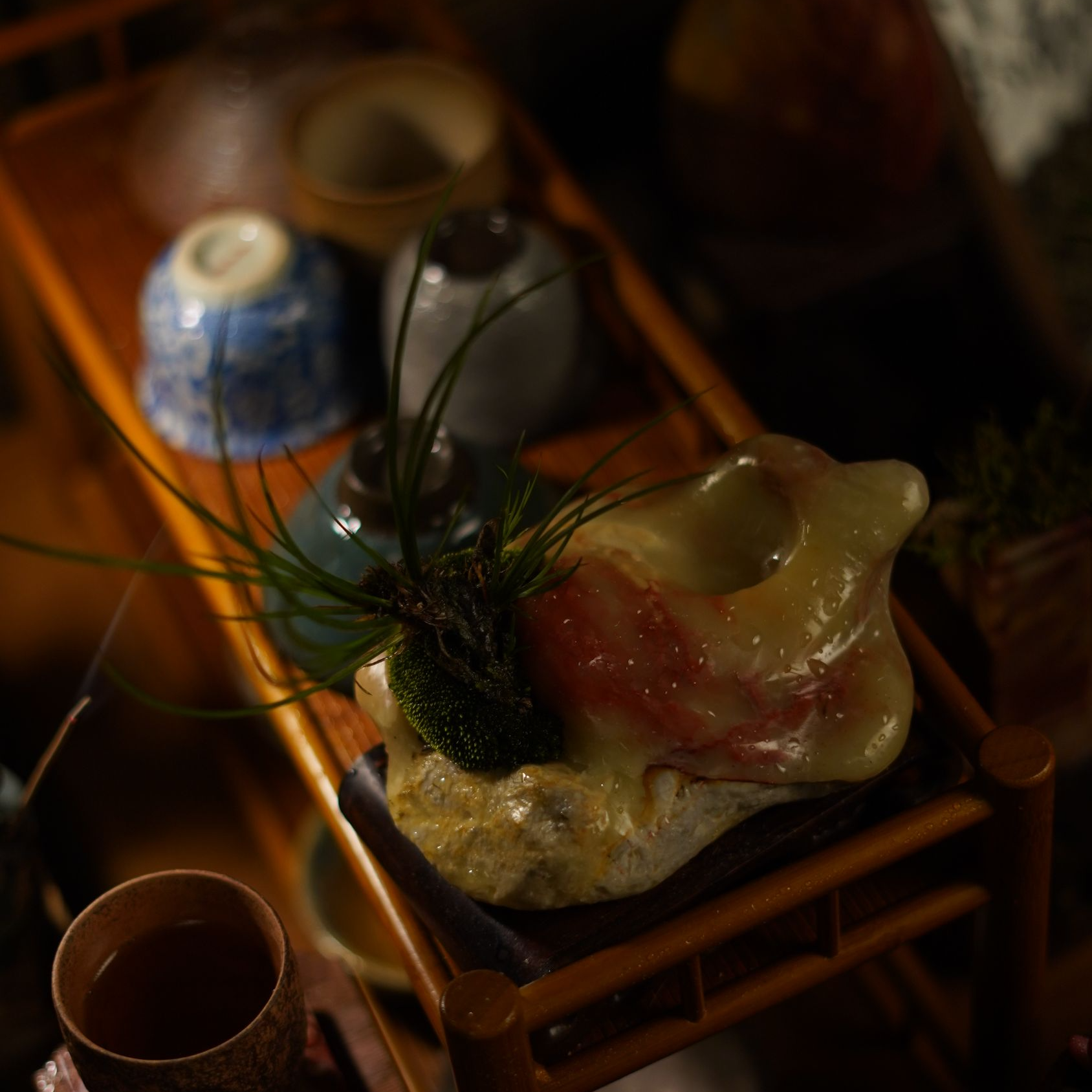 【收藏级多彩红花菖蒲】泰顺石高端盆景茶室摆件书房摆件掌中宝A004