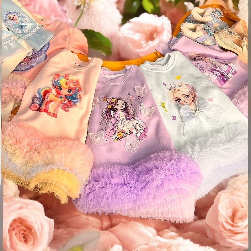 MN女童蝴蝶仙子爱莎公主卫衣裙 不买女儿会生气～加厚款洋气女孩 