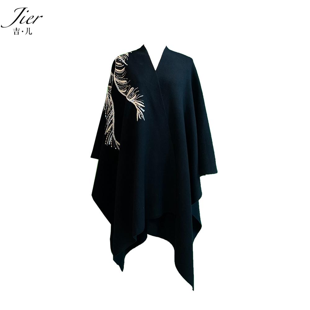 【Jier吉儿】原创设计师 时尚气质重工秋冬轻奢风衣法式复古风披风