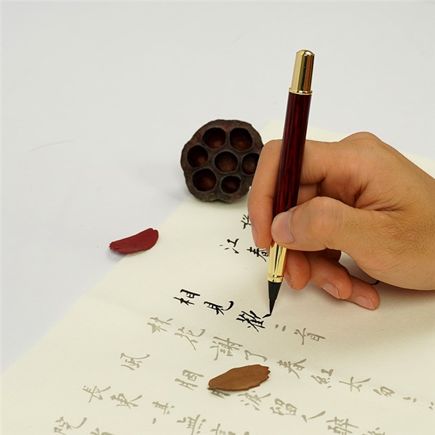 钢笔式毛笔软毛笔纯狼毫小楷秀丽笔书法毛笔可换头加墨小毛笔两用