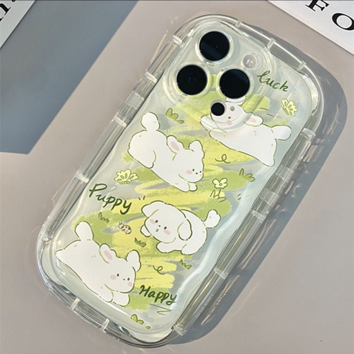 ins风小兔苹果14promax手机壳1213pro气囊iPhone8plus/11硅胶xr