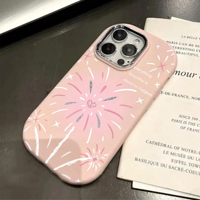 粉晕烟花适用苹果手机壳iphone15/14/13套78plus/xsmax/xs/xr渐变