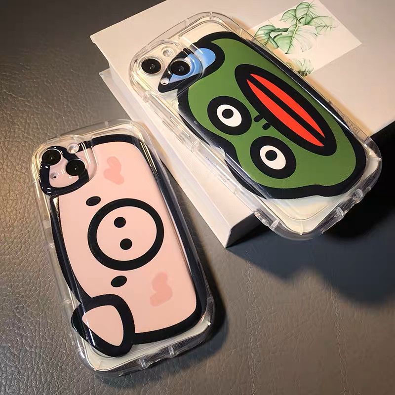 可爱小猪iPhone14ProMax手机壳13苹果12/11气囊7/8Plus女XR/XsMax