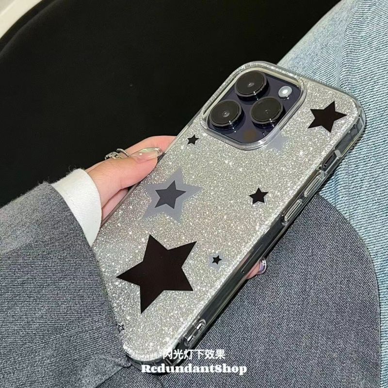 ins闪粉星星适用iPhone14promax苹果13手机壳12硅胶11透明xr软7p
