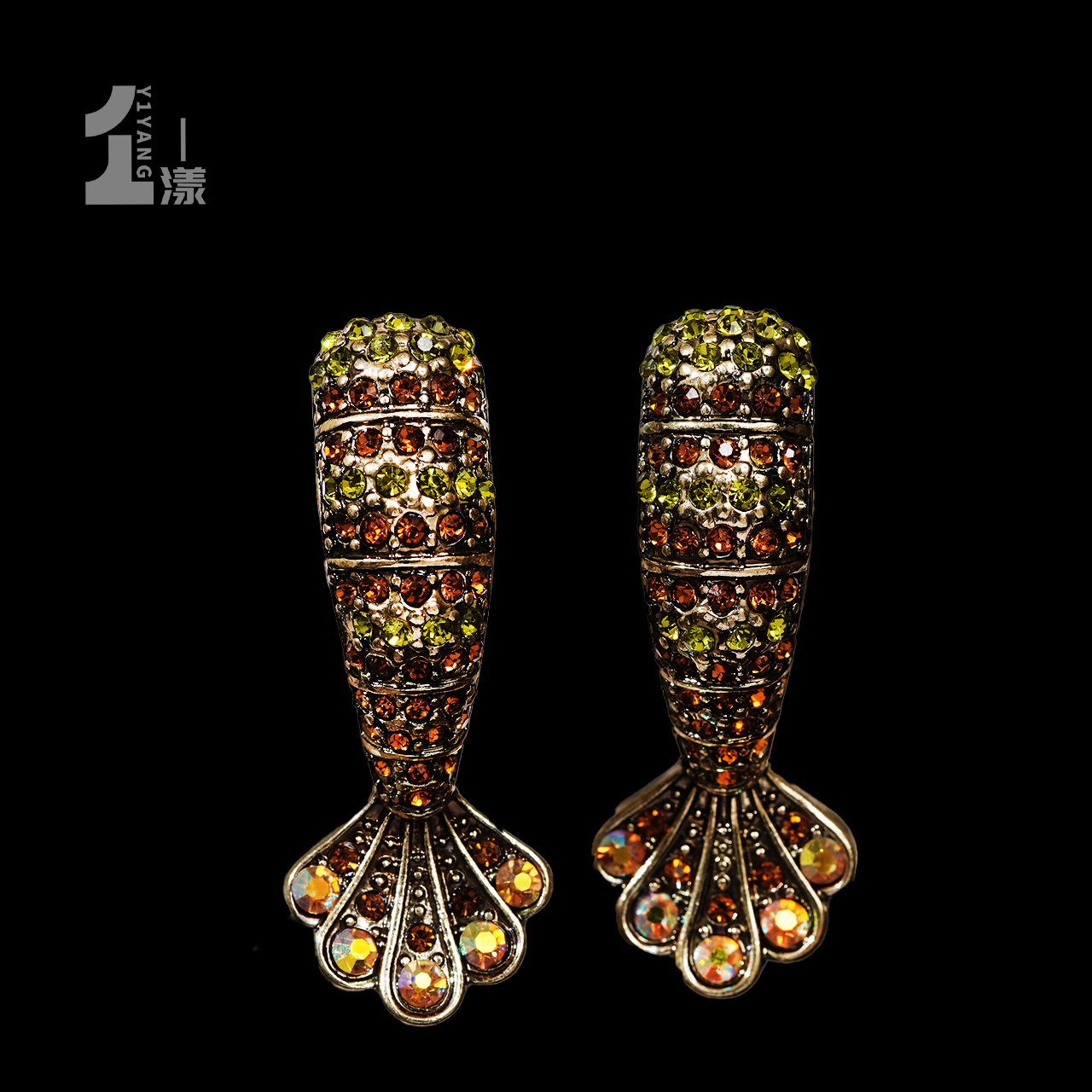 一漾 合金耳饰 气质复古彩色设计师中古轻奢时尚百搭欧美民族风  