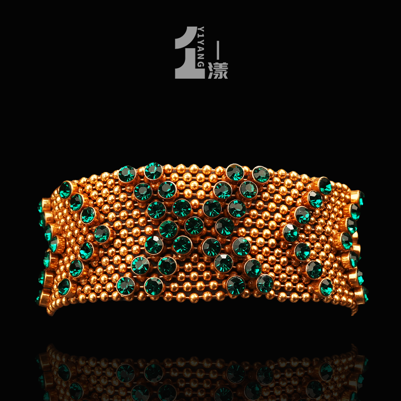 一漾 铜合金合成锆石手链 时尚 手工 复古 编织 民族风