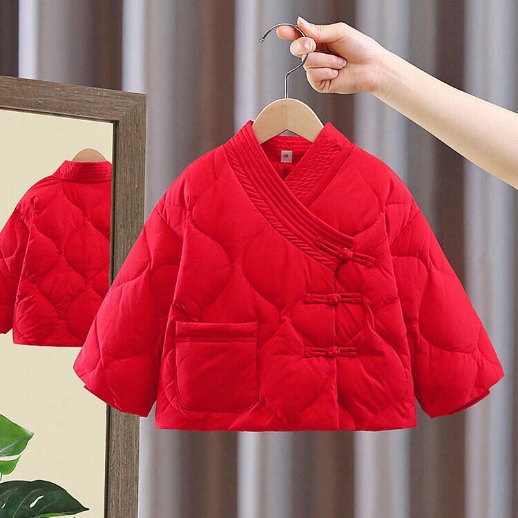 儿童汉服古风保套装宝宝男童女童喜庆红色拜年服两件套潮时尚秋冬
