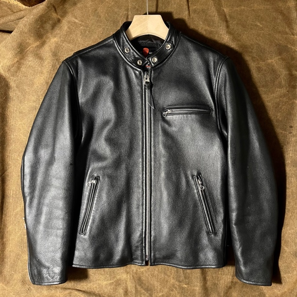 高货孤品 古着vintage皮衣 RBC韩产 复古机车牛皮夹克肖特641同款