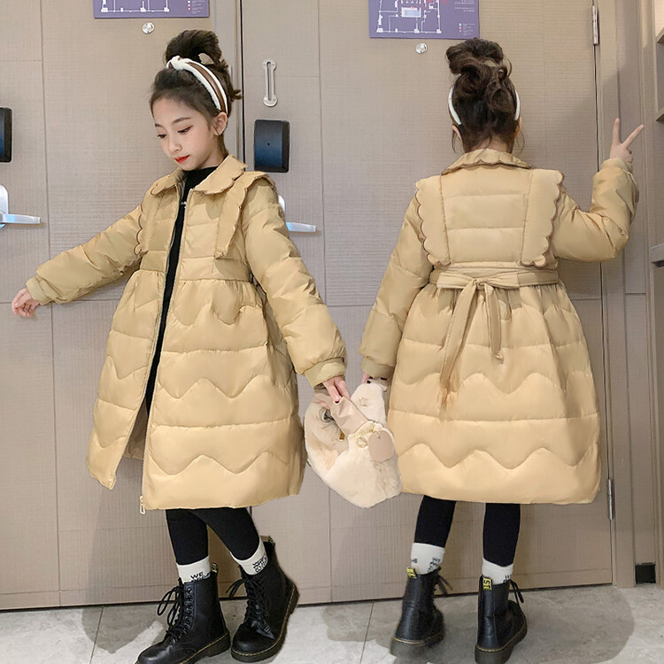 女童棉服冬装2023新款洋气大童棉袄冬季童装加厚儿宝宝氛围感收腰