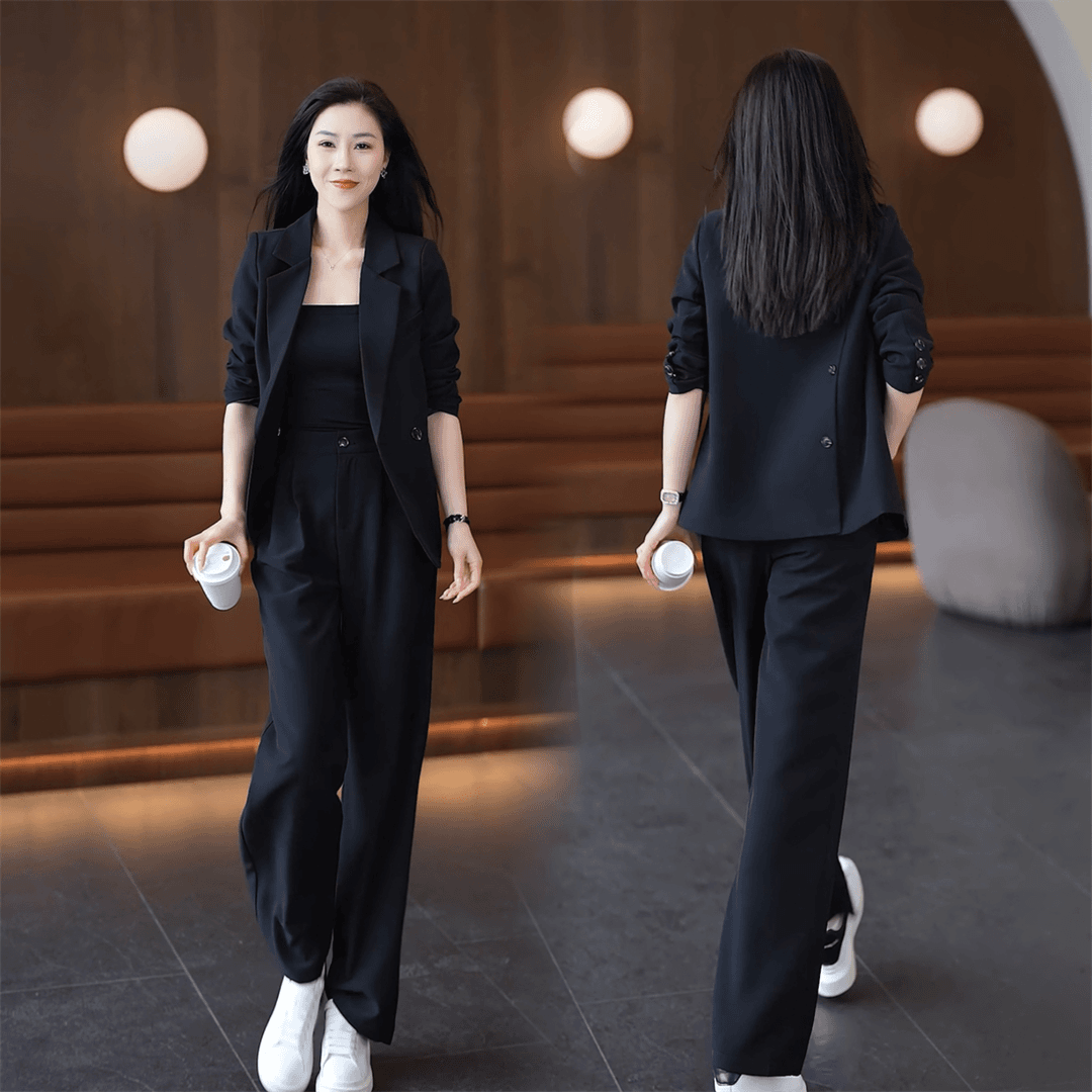 时尚西服套装女2025年秋季新款气质显瘦韩版西装外套阔腿裤两件套