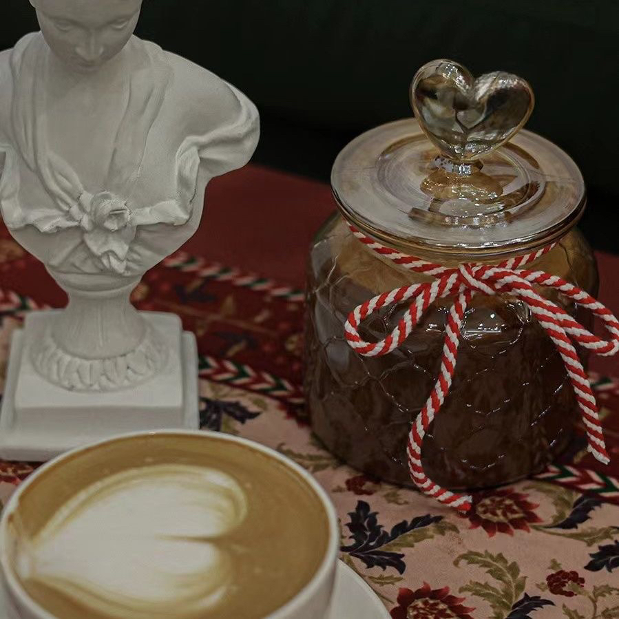 [糖果森林]两斤含罐超!大罐香薰蜡烛咖啡复古法式玻璃浮雕欧式