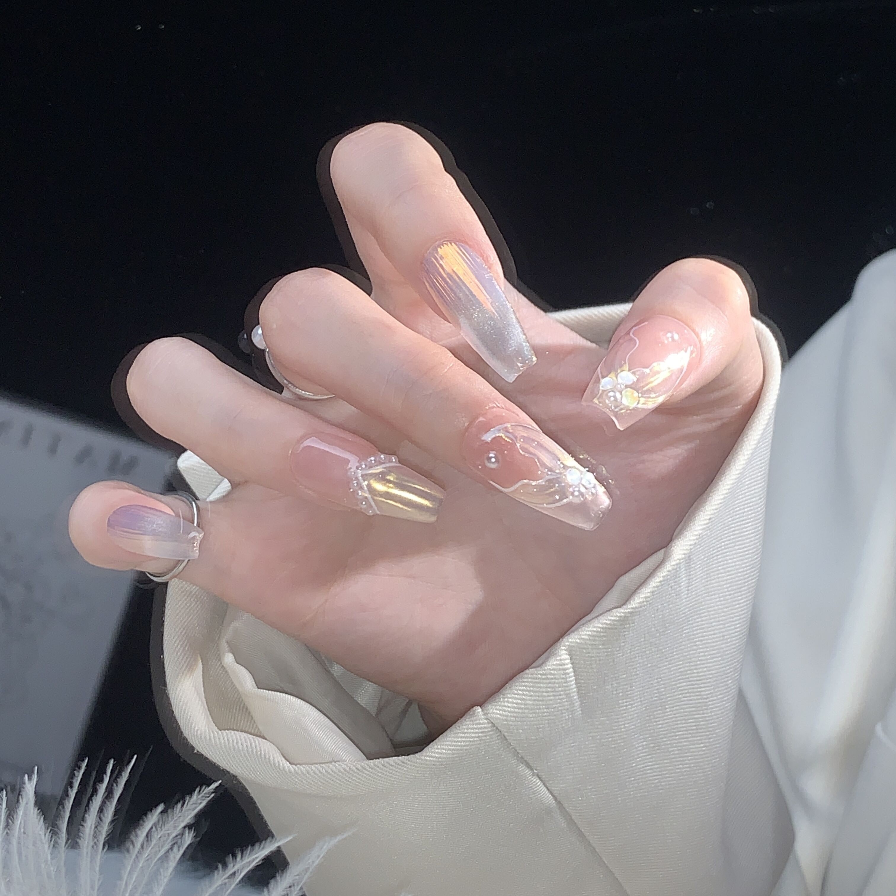 【一尾美人】手工定制穿戴甲秋冬显白指甲贴高级感满满人鱼尾巴