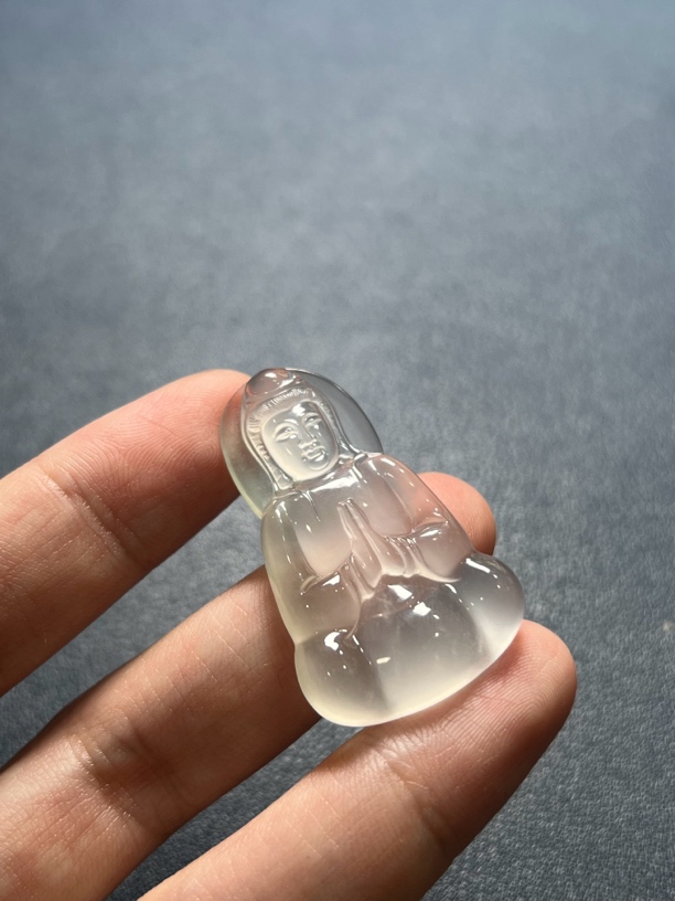 高冰玻璃底素衣观音吊坠38.8×24.2×5.4