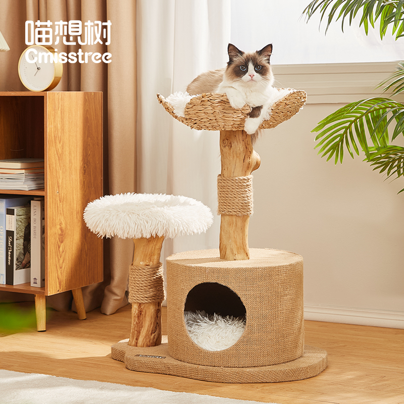 Cmisstree/喵想树特价款四季通用蒲草实木猫爬架猫玩具树洞猫玩具