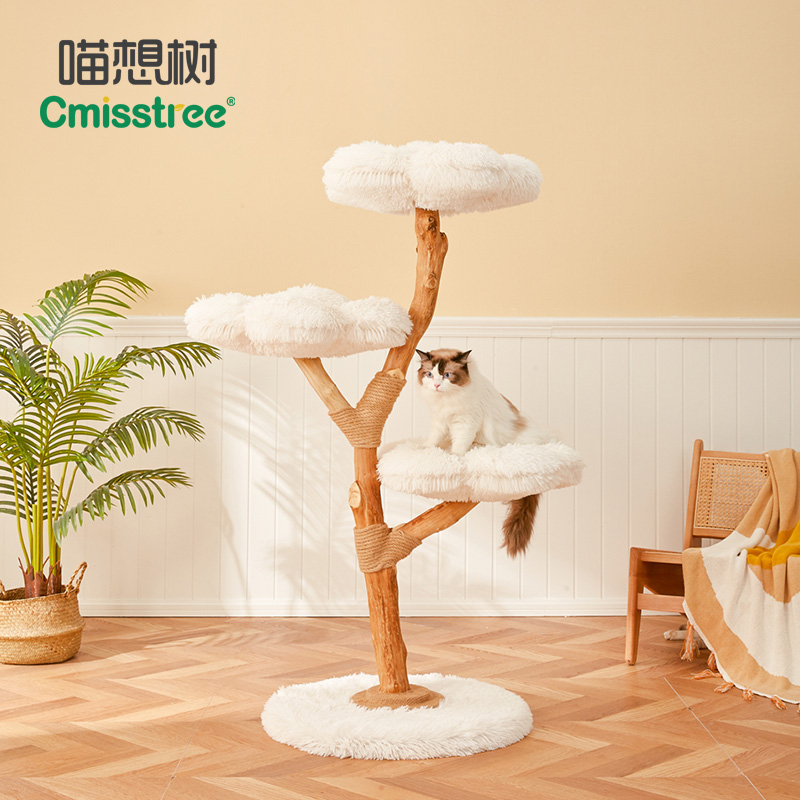 Cmisstree/喵想树云朵大型实木猫爬架猫窝猫树一体 四季通用猫窝