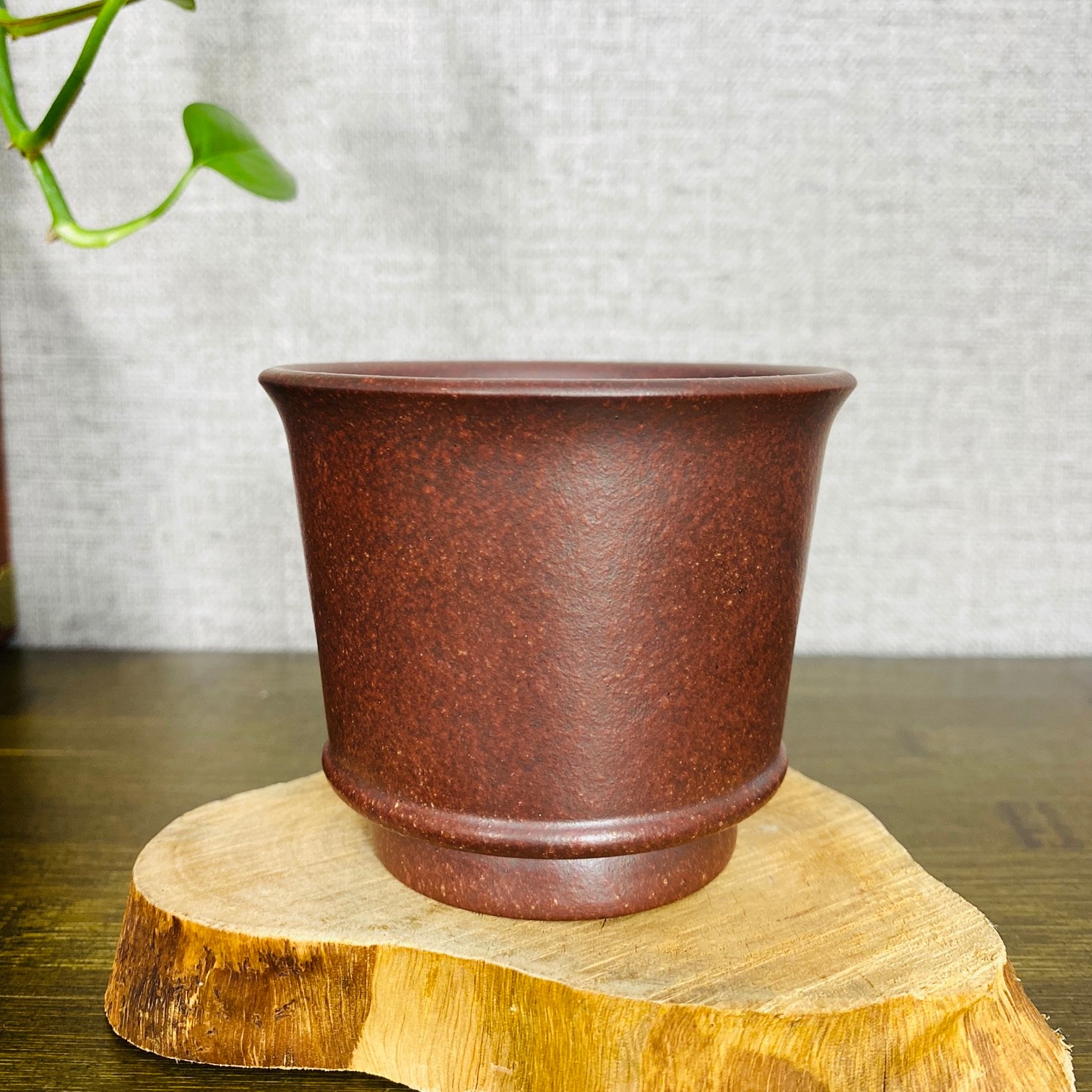 柴烧马蹄紫砂主人杯-紫泥-130CC